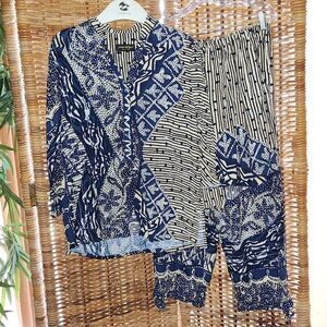 Jams World Tapa Top and Capri Pants Set L